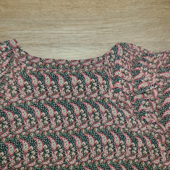 Banana Republic women M Chiffon Flare Knee Dress Flutter sleeve paisley - Picture 5 of 6